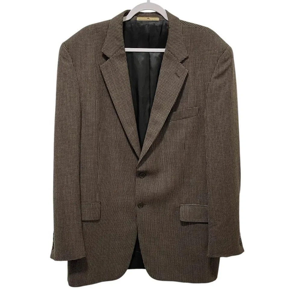 Vintage Joseph Abboud Jacobsons 100% Wool Sport Coat Jacket Tweed USA Men 43L